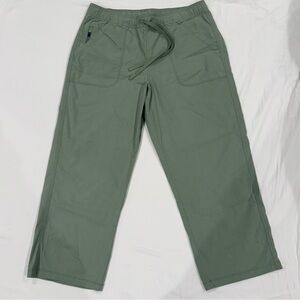 Title Nine Womens Scout High Rise Ankle Pants Olive Green Cropped Size Medium